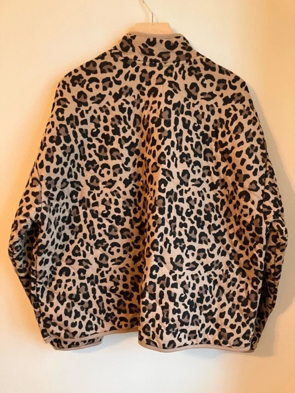 Kensie Quilted Spring Jacket Button-Up Leopard Cheetah Extra Large NWT oversized - Picture 7 of 14